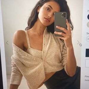 Two piece set Aritzia Sicily Sweater Tank and Cardigan